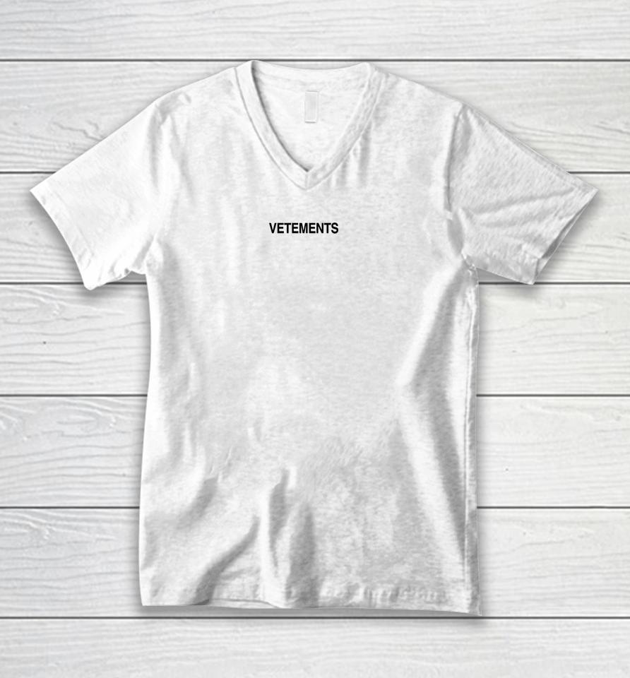 Vetements Unisex V-Neck T-Shirt