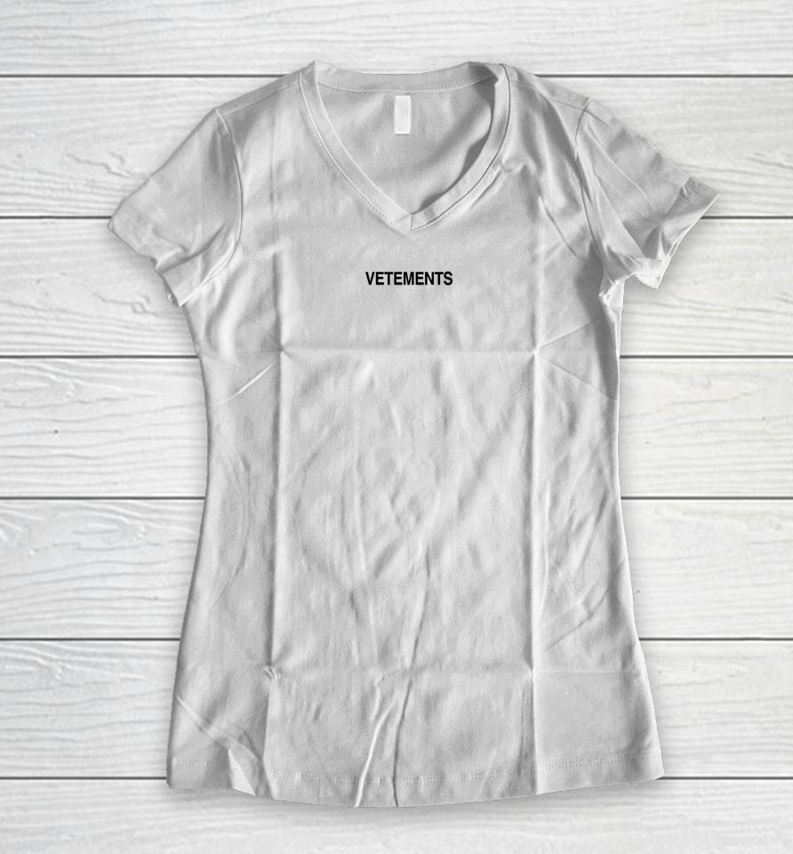 Vetements Women V-Neck T-Shirt