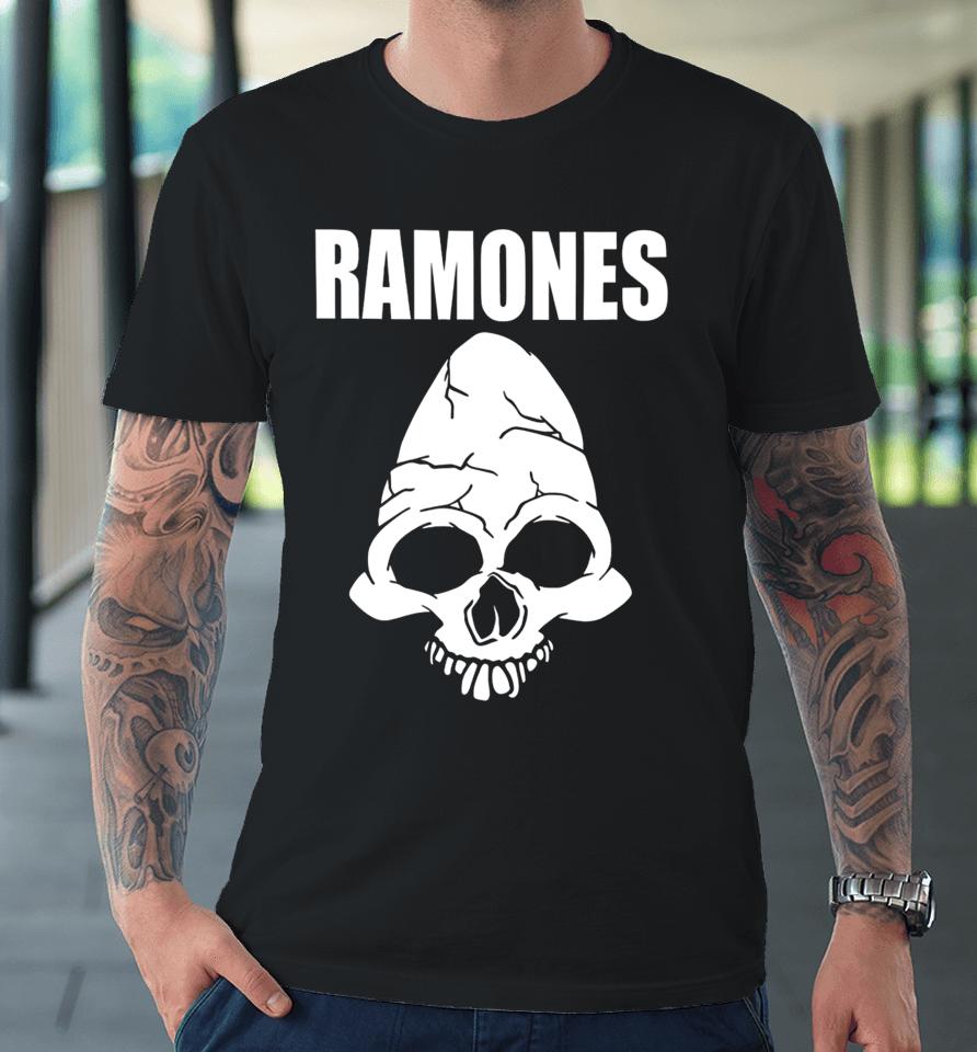 Vick_8122 1999 Ramones Skull Long Sleeve T Shirt Cm Punk Wearing Ramones Skull Premium T-Shirt