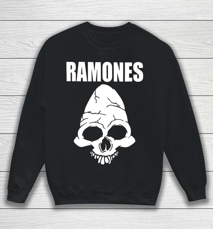 Vick_8122 1999 Ramones Skull Long Sleeve T Shirt Cm Punk Wearing Ramones Skull Sweatshirt