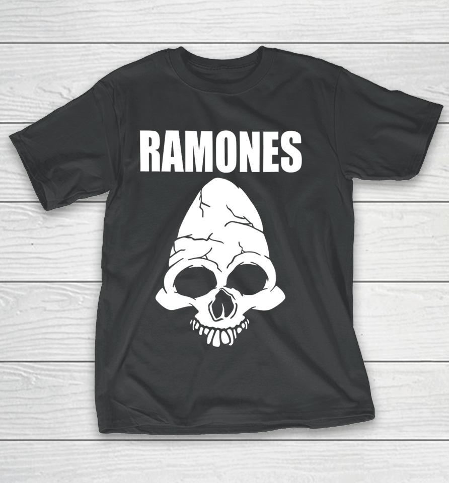 Vick_8122 1999 Ramones Skull Long Sleeve T Shirt Cm Punk Wearing Ramones Skull T-Shirt
