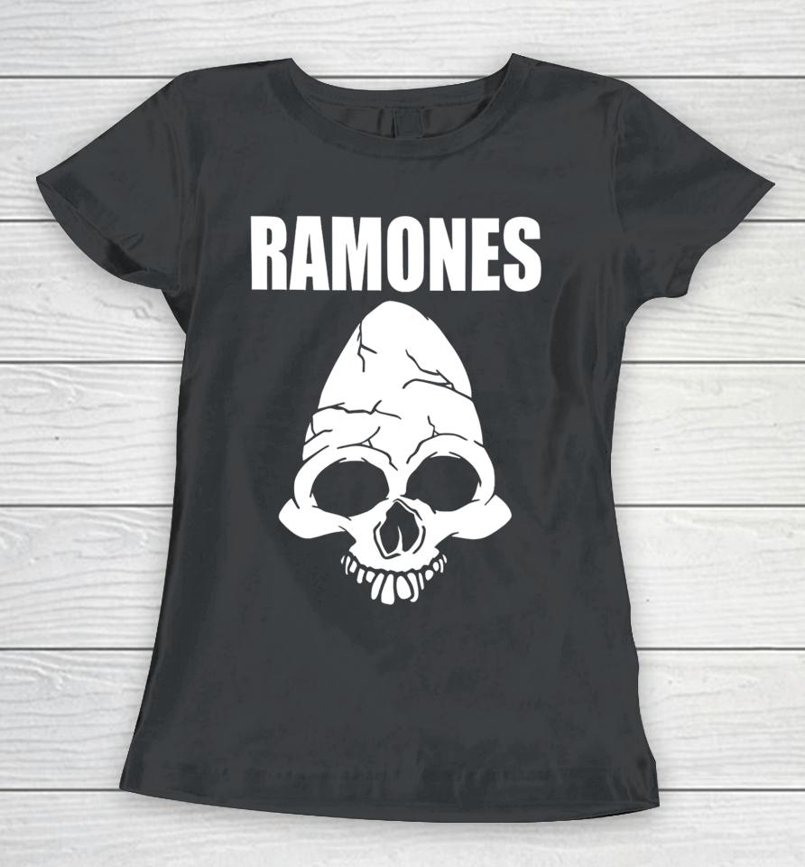 Vick_8122 1999 Ramones Skull Long Sleeve T Shirt Cm Punk Wearing Ramones Skull Women T-Shirt