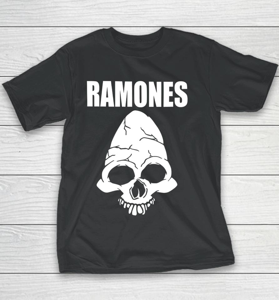 Vick_8122 1999 Ramones Skull Long Sleeve T Shirt Cm Punk Wearing Ramones Skull Youth T-Shirt