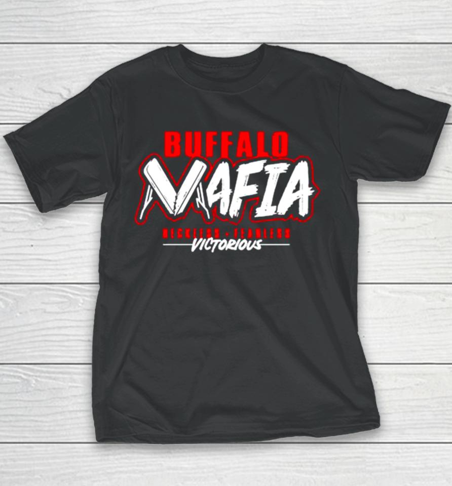 Victorious Buffalo Mafia Reckless Fearless Football Youth T-Shirt