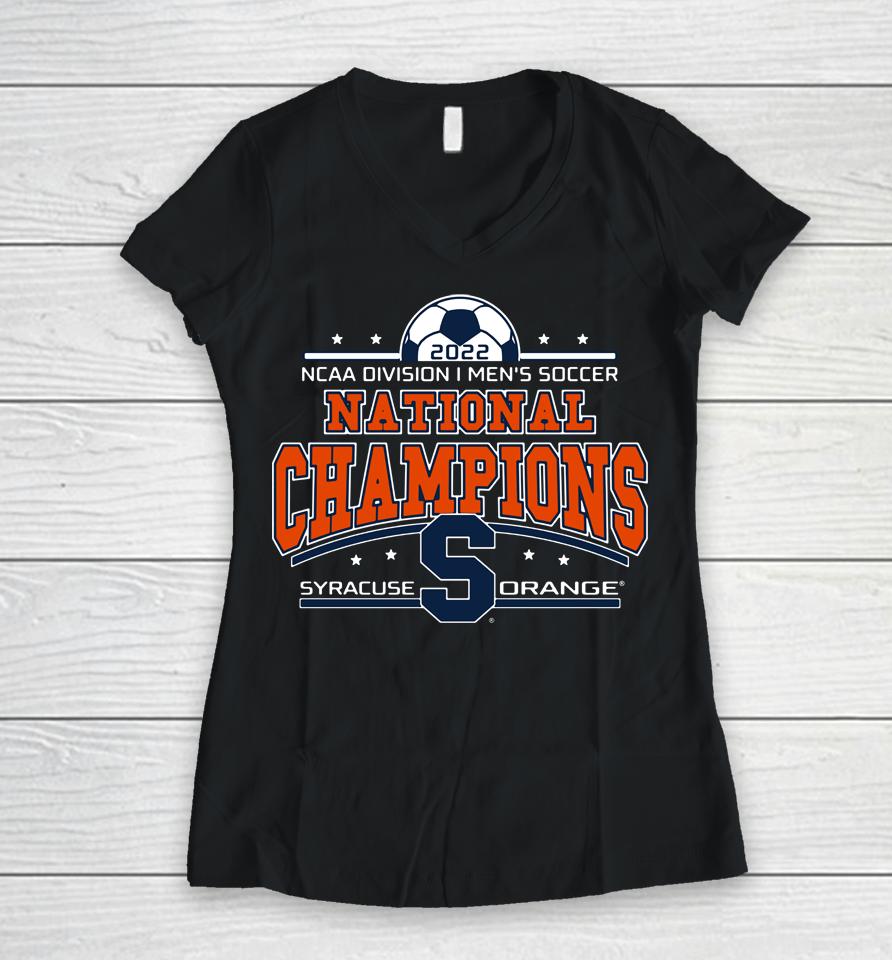 Victory Syracuse Soccer Ncaa 2022 National Champions Women V-Neck T-Shirt