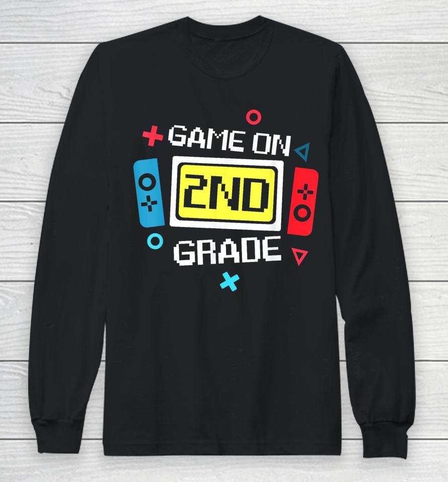 Video Game On 2Nd Grade Cool Kids Team Second Back To School Long Sleeve T-Shirt