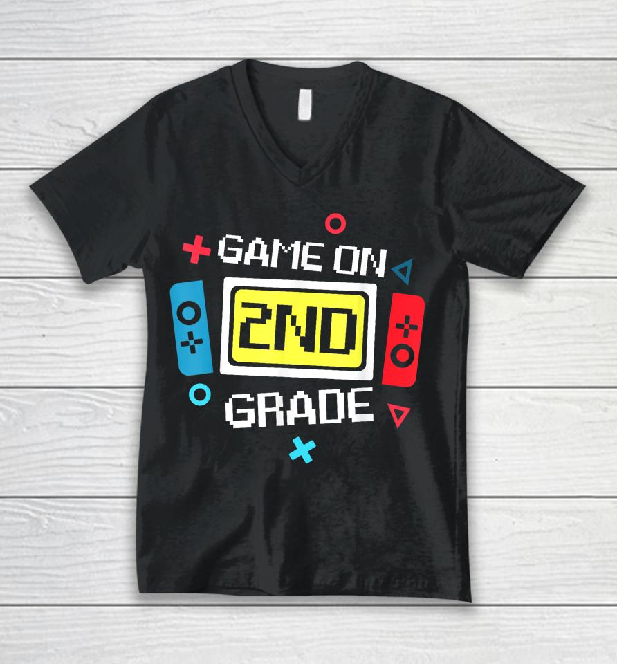 Video Game On 2Nd Grade Cool Kids Team Second Back To School Unisex V-Neck T-Shirt