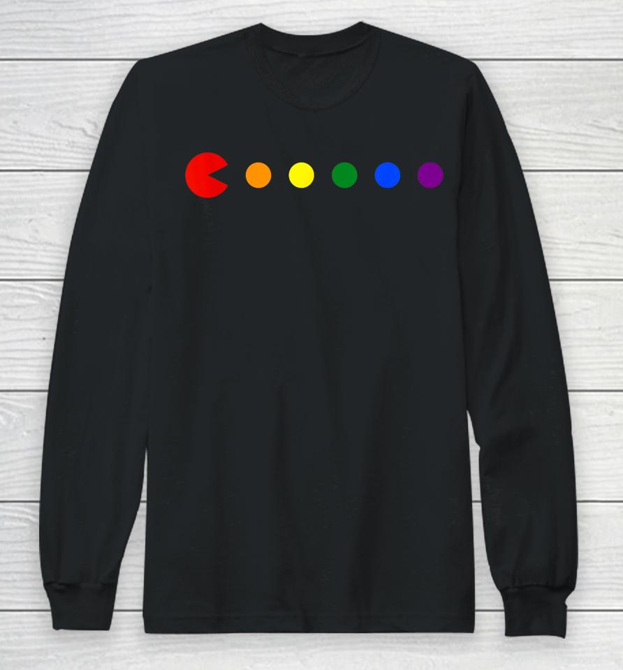 Video-Game Rainbow Polka Dot Gay Pride Month Lgbtq Ally Long Sleeve T-Shirt