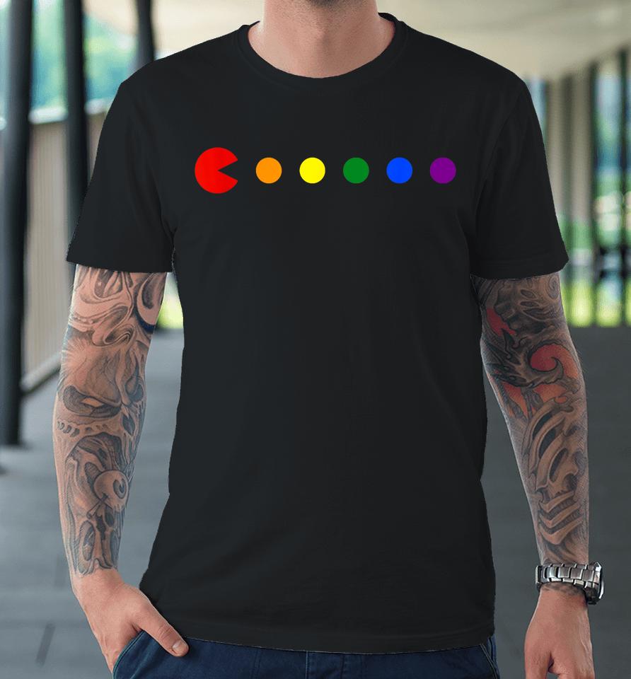 Video-Game Rainbow Polka Dot Gay Pride Month Lgbtq Ally Premium T-Shirt
