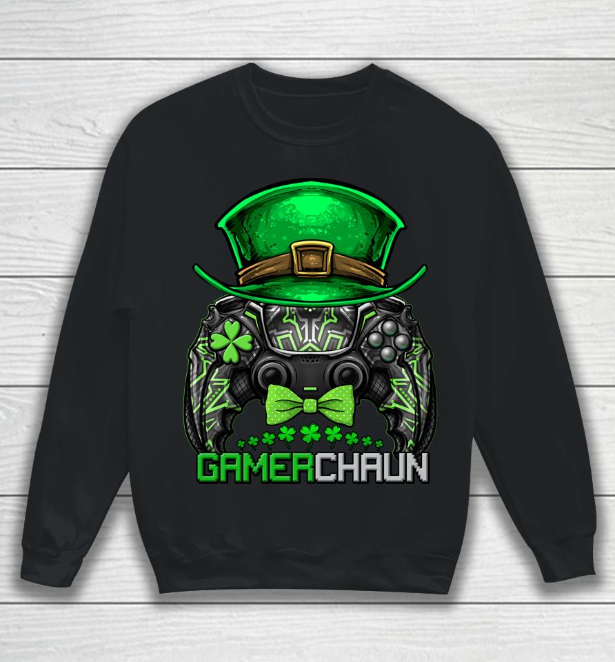 Video Gamer Leprechaun Gamers St Patrick's Day Gamerchaun Sweatshirt