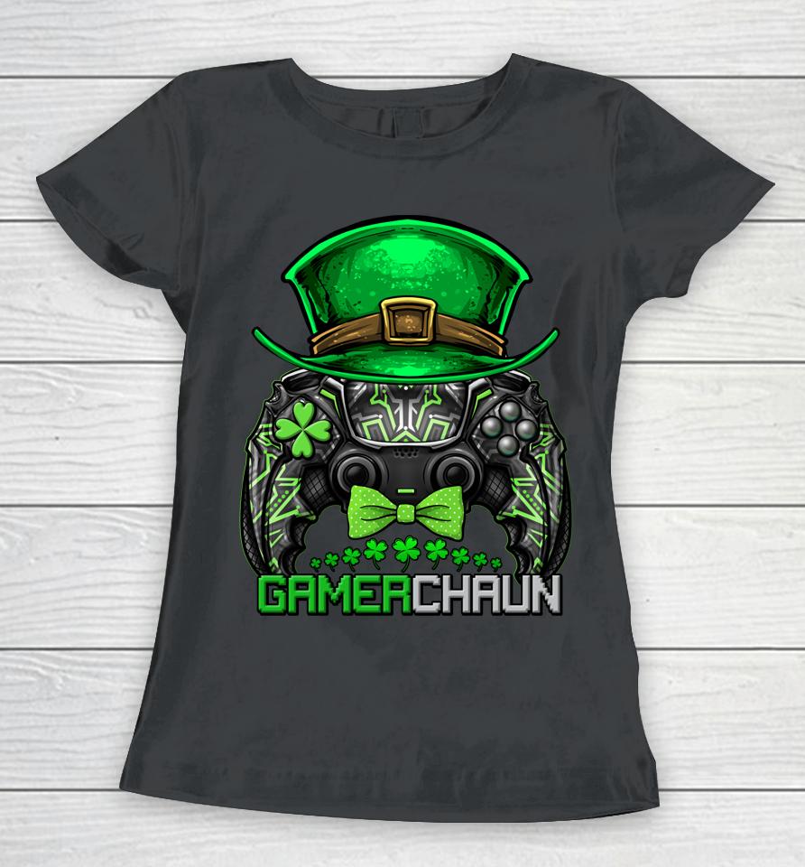 Video Gamer Leprechaun Gamers St Patrick's Day Gamerchaun Women T-Shirt