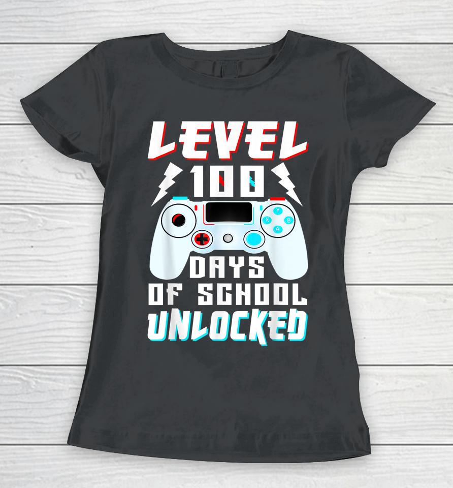 Video Gamer Student 100Th Day Teacher 100 Days Of School Women T-Shirt