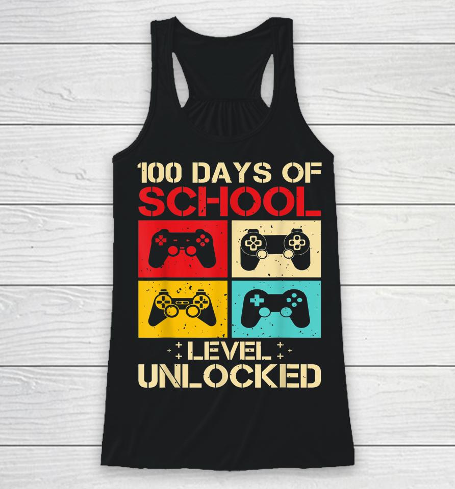 Video Gamer Student 100Th Day Teacher 100 Days Of School Racerback Tank