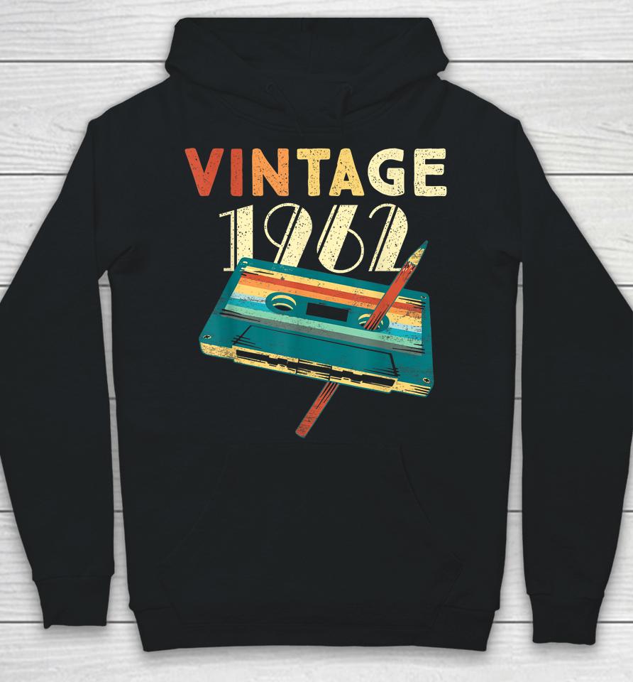 Vintage 1962 Music Cassette 60Th Birthday Gifts 60 Years Old Hoodie