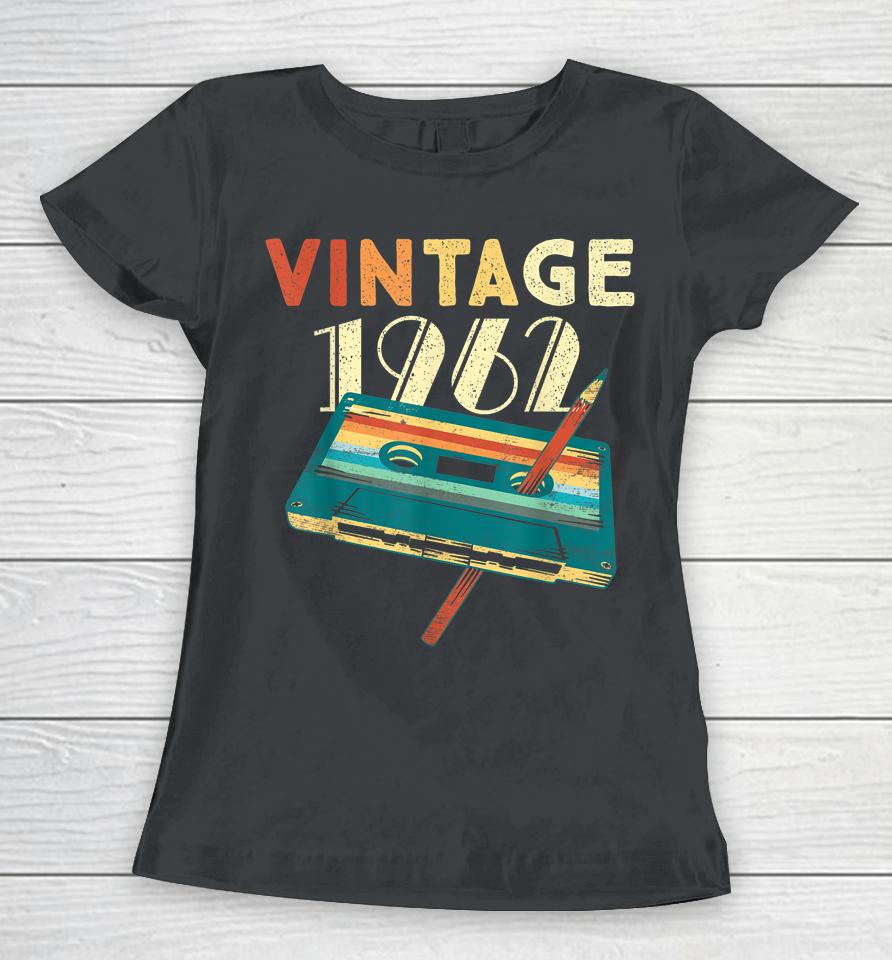 Vintage 1962 Music Cassette 60Th Birthday Gifts 60 Years Old Women T-Shirt