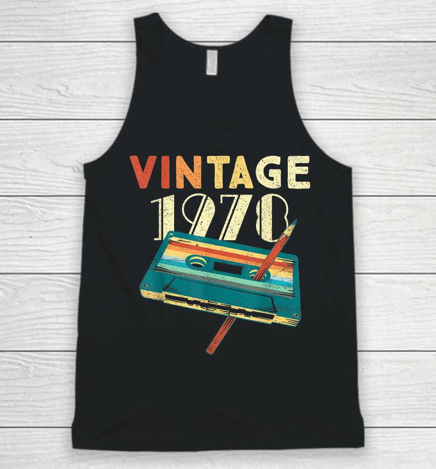 Vintage 1978 Music Cassette 44Th Birthday Gifts 44 Years Old Unisex Tank Top