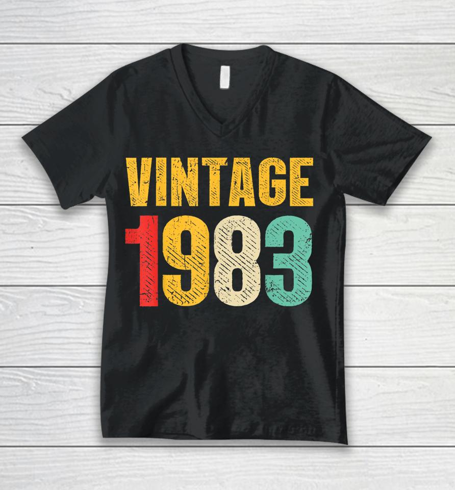 Vintage 1983 40Th Birthday Decoration 40 Years Old Unisex V-Neck T-Shirt