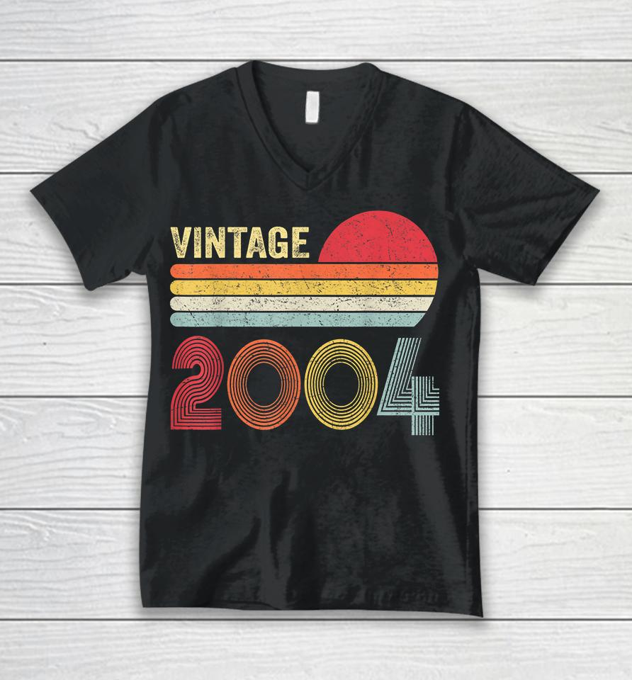 Vintage 2004 Funny 18 Years Old Boys And Girls 18Th Birthday Unisex V-Neck T-Shirt