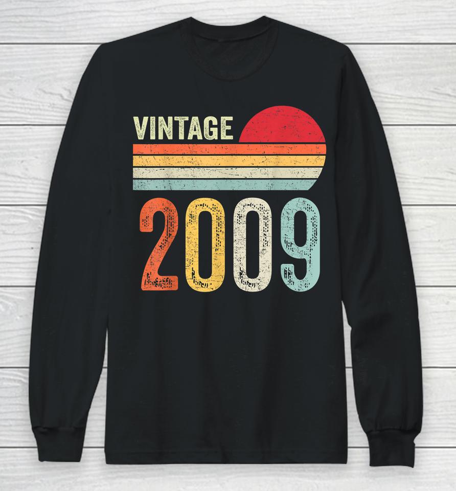 Vintage 2009 Funny 13 Years Old Boys And Girls 13Th Birthday Long Sleeve T-Shirt