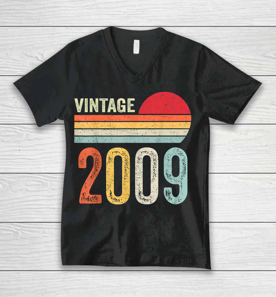 Vintage 2009 Funny 13 Years Old Boys And Girls 13Th Birthday Unisex V-Neck T-Shirt