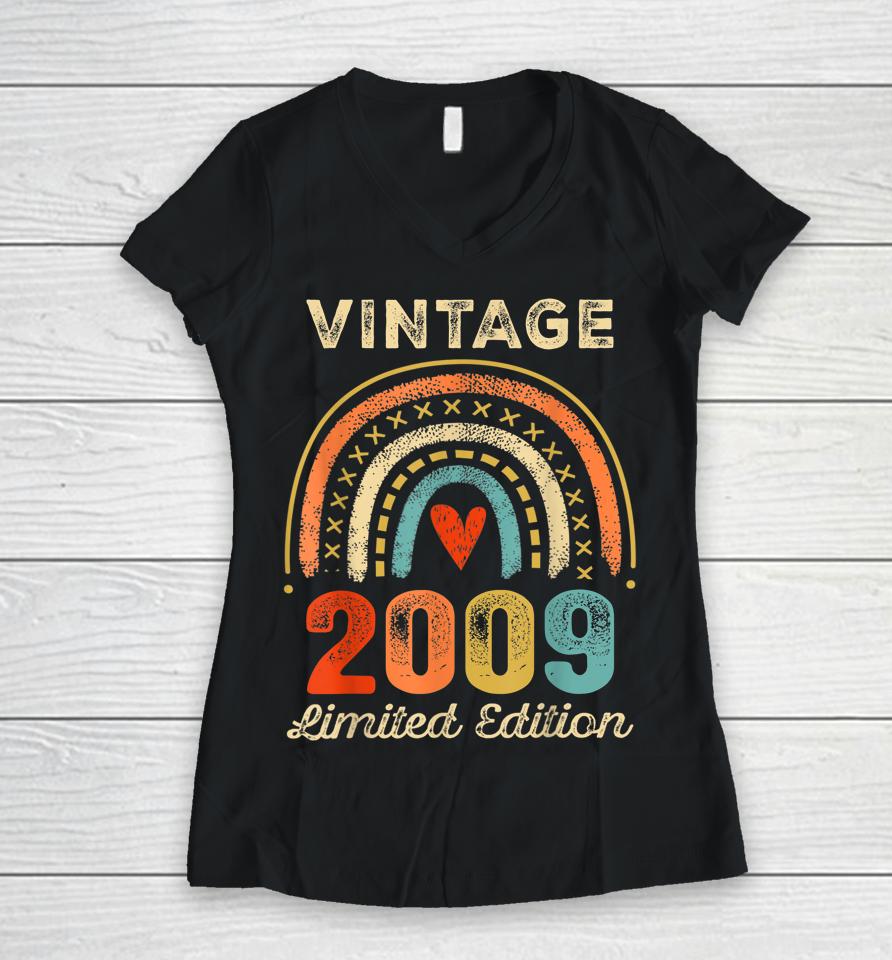 Vintage 2009 Limited Edition 13 Year Old Gifts 13Th Birthday Women V-Neck T-Shirt