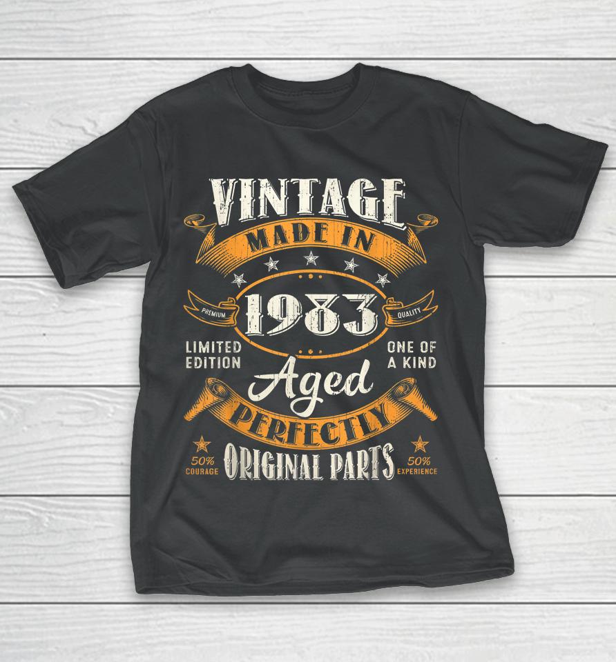 Vintage 40Th Birthday Decorations Men Funny 1983 40 Birthday T-Shirt