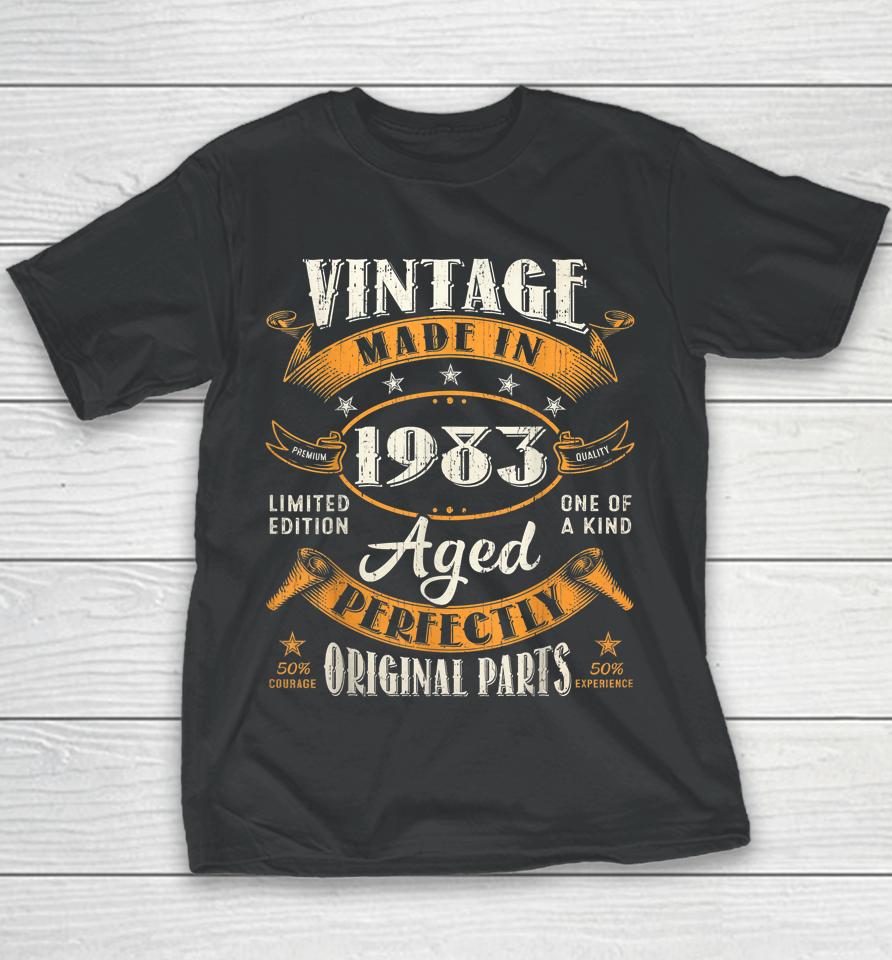Vintage 40Th Birthday Decorations Men Funny 1983 40 Birthday Youth T-Shirt