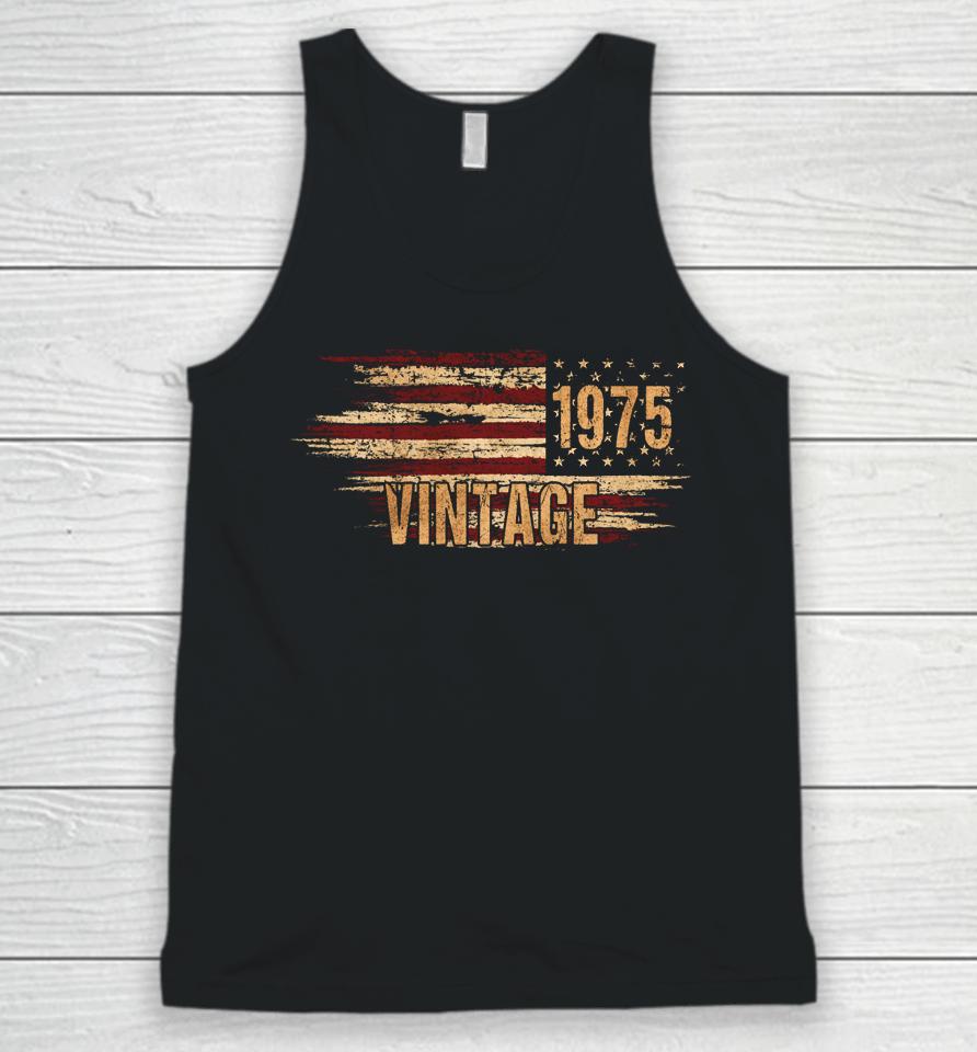 Vintage 49Th Birthday America Flag Men 1975 49 Year Old Unisex Tank Top