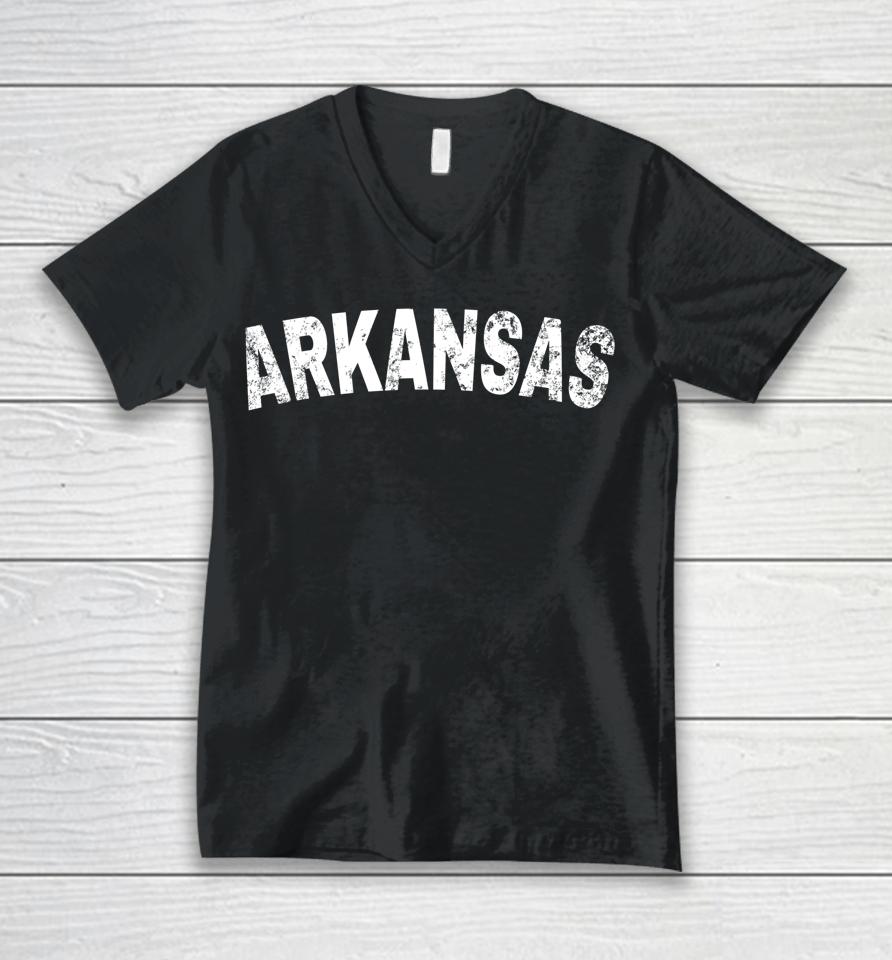 Vintage Arkansas Unisex V-Neck T-Shirt