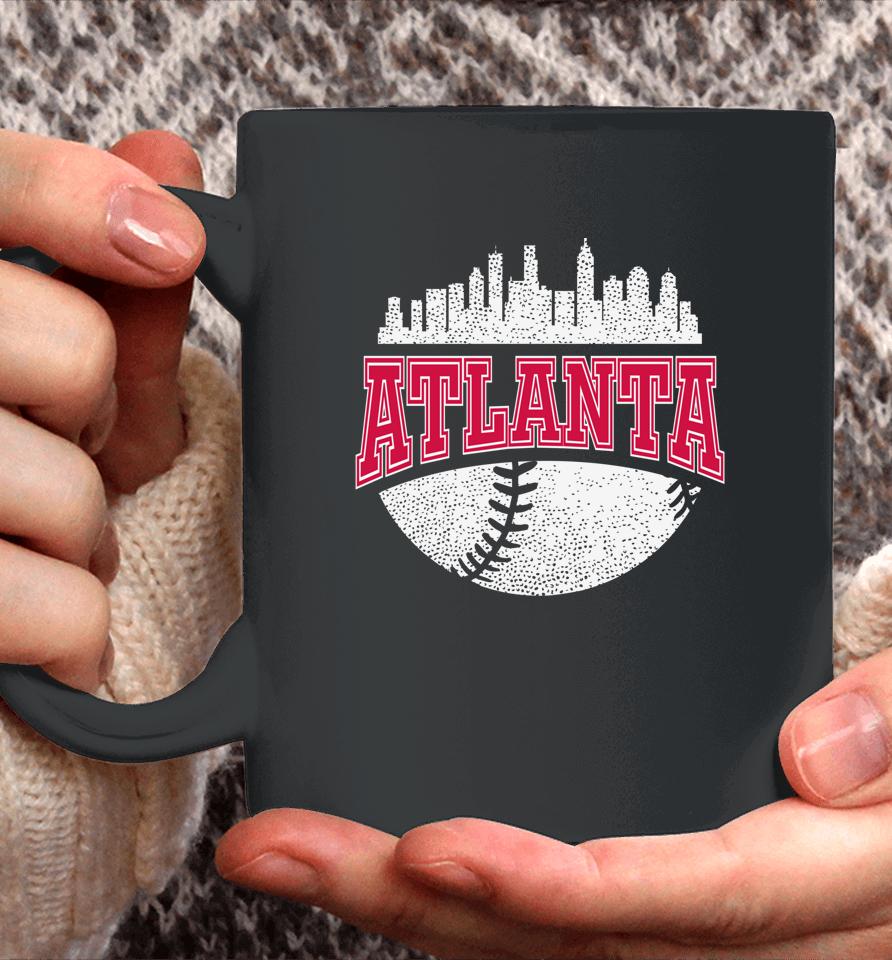 Vintage Atlanta Baseball Retro City Skyline Coffee Mug