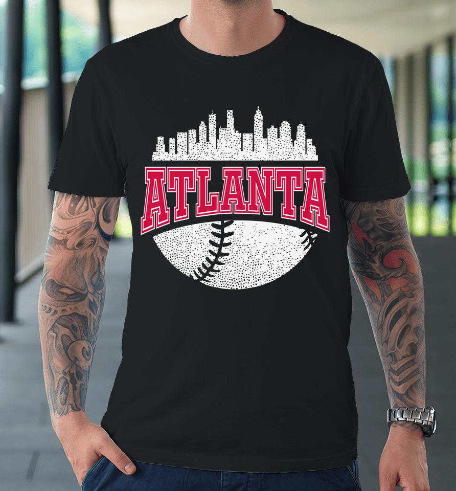 Vintage Atlanta Baseball Retro City Skyline Premium T-Shirt