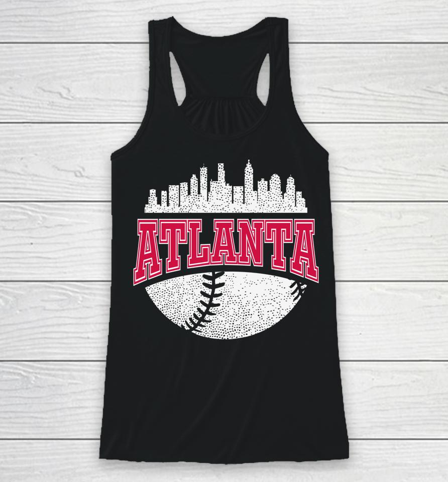 Vintage Atlanta Baseball Retro City Skyline Racerback Tank
