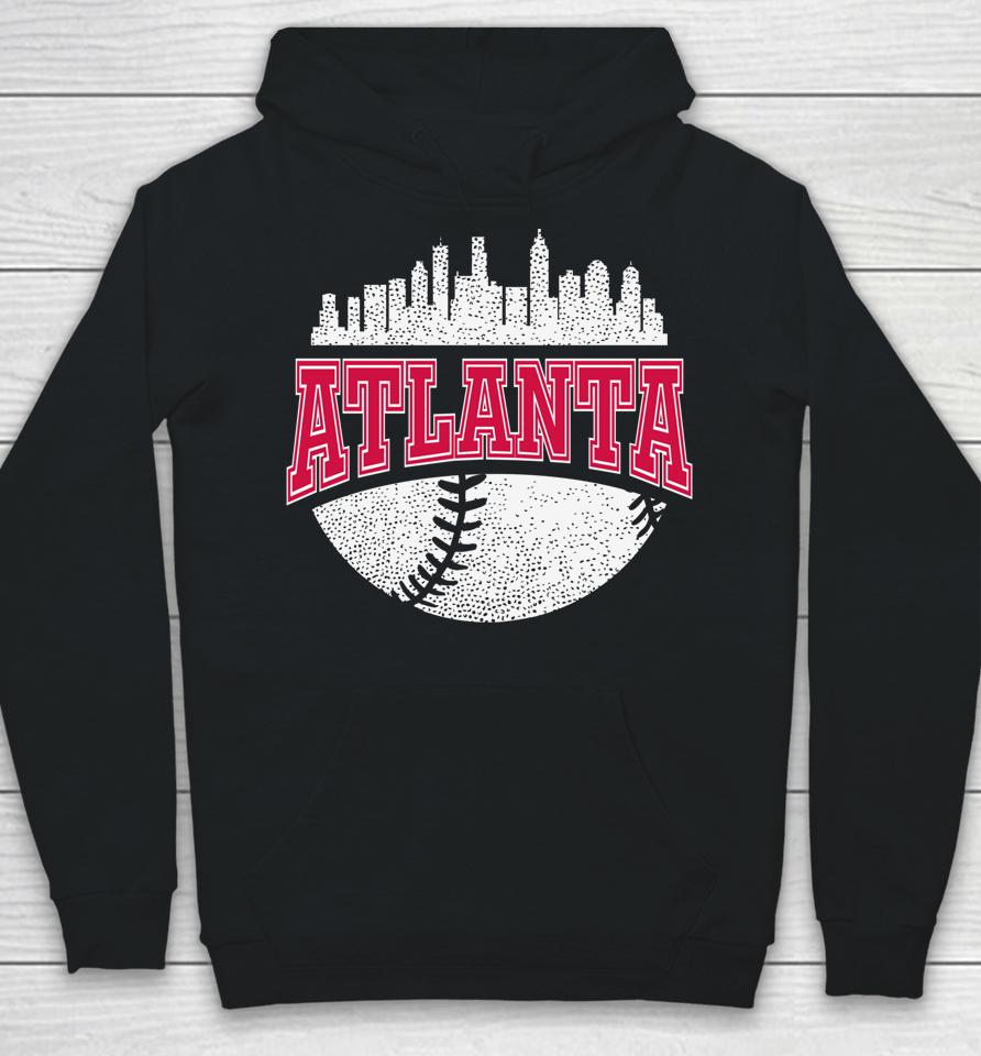 Vintage Atlanta Baseball Retro City Skyline Hoodie