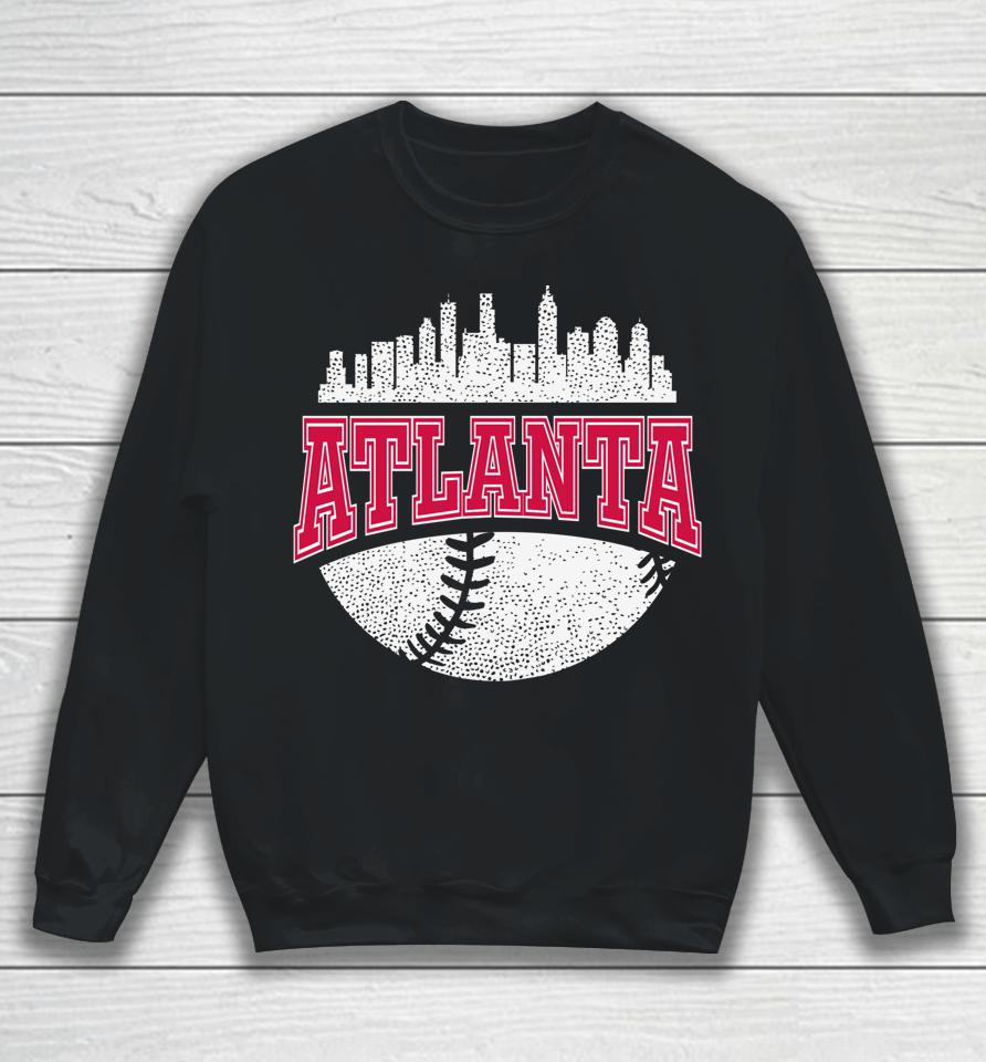 Vintage Atlanta Baseball Retro City Skyline Sweatshirt