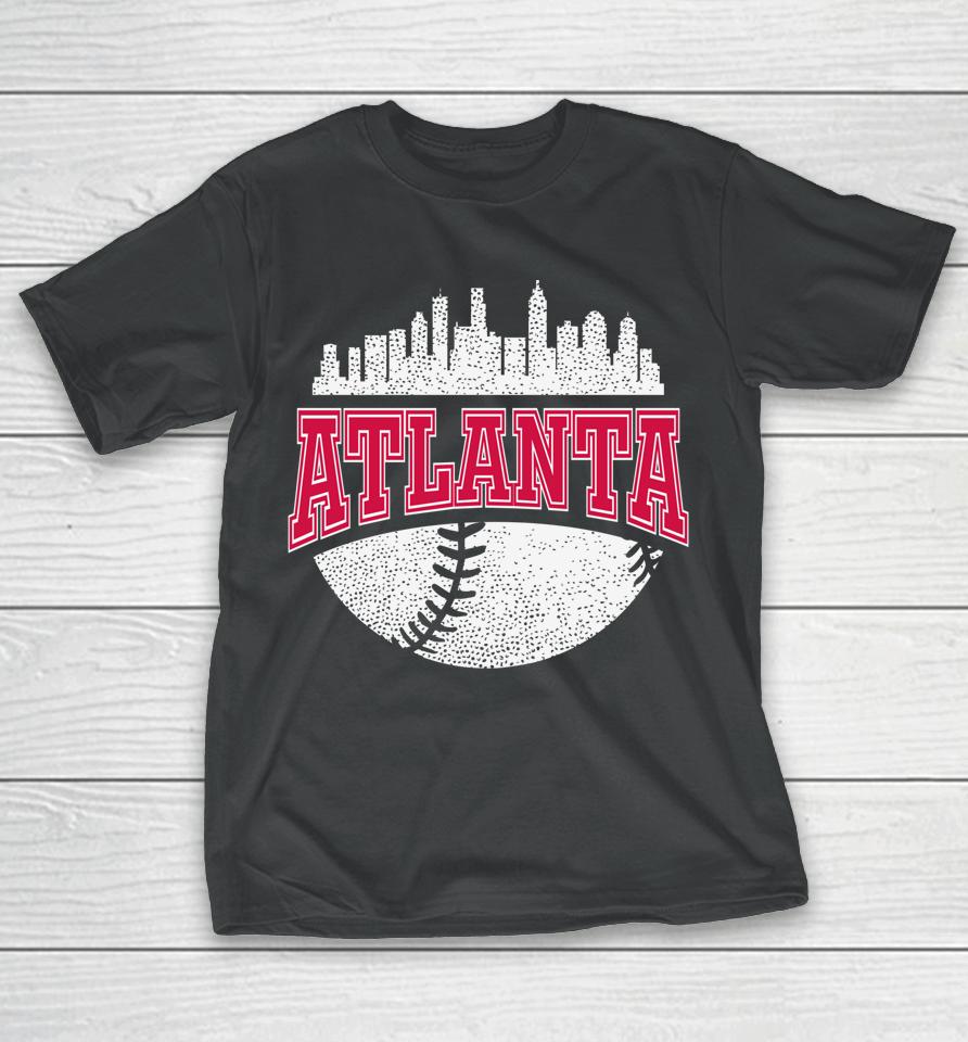 Vintage Atlanta Baseball Retro City Skyline T-Shirt