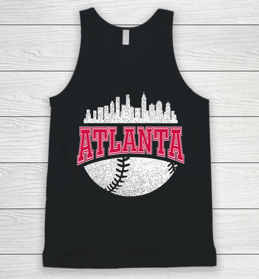 Vintage Atlanta Baseball Retro City Skyline Unisex Tank Top