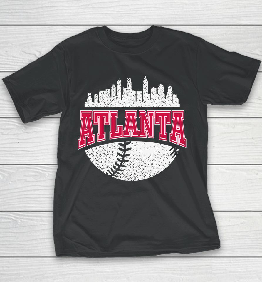 Vintage Atlanta Baseball Retro City Skyline Youth T-Shirt