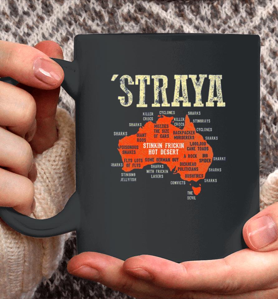 Vintage Aussie Day Straya Australia Map Outback Coffee Mug