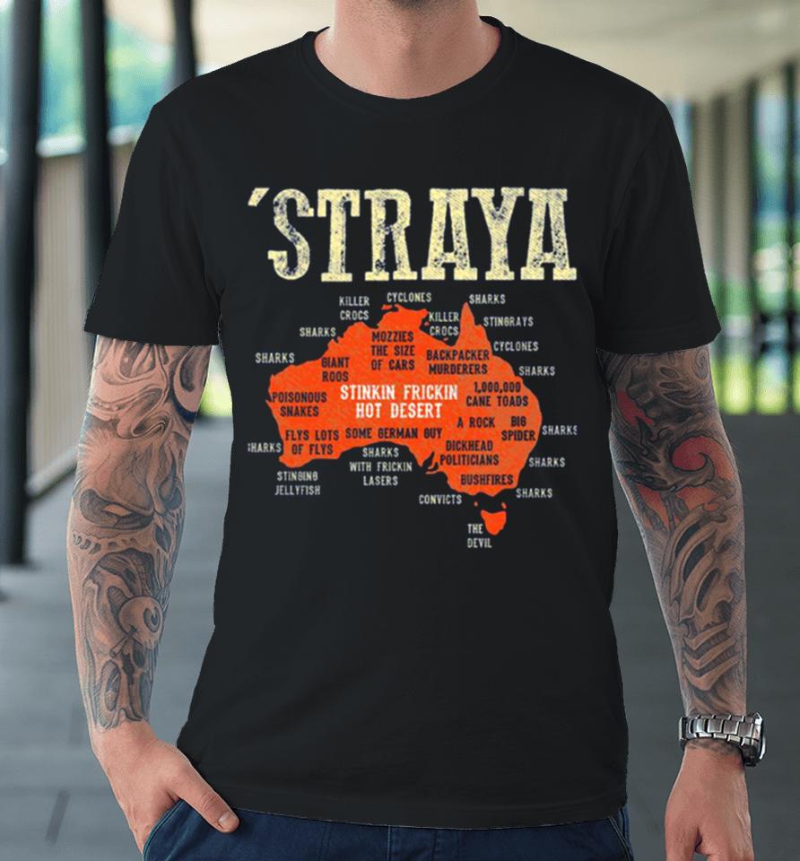 Vintage Aussie Day Straya Australia Map Outback Premium T-Shirt