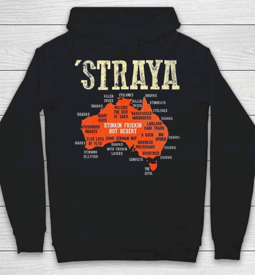 Vintage Aussie Day Straya Australia Map Outback Hoodie