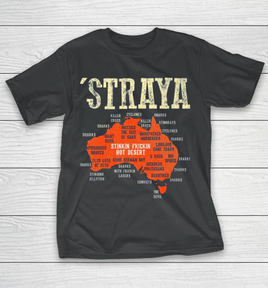 Vintage Aussie Day Straya Australia Map Outback T-Shirt