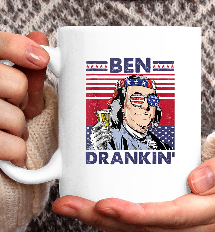 Vintage Ben Drankin' Funny 4Th Of July Drinking Presidents Coffee Mug
