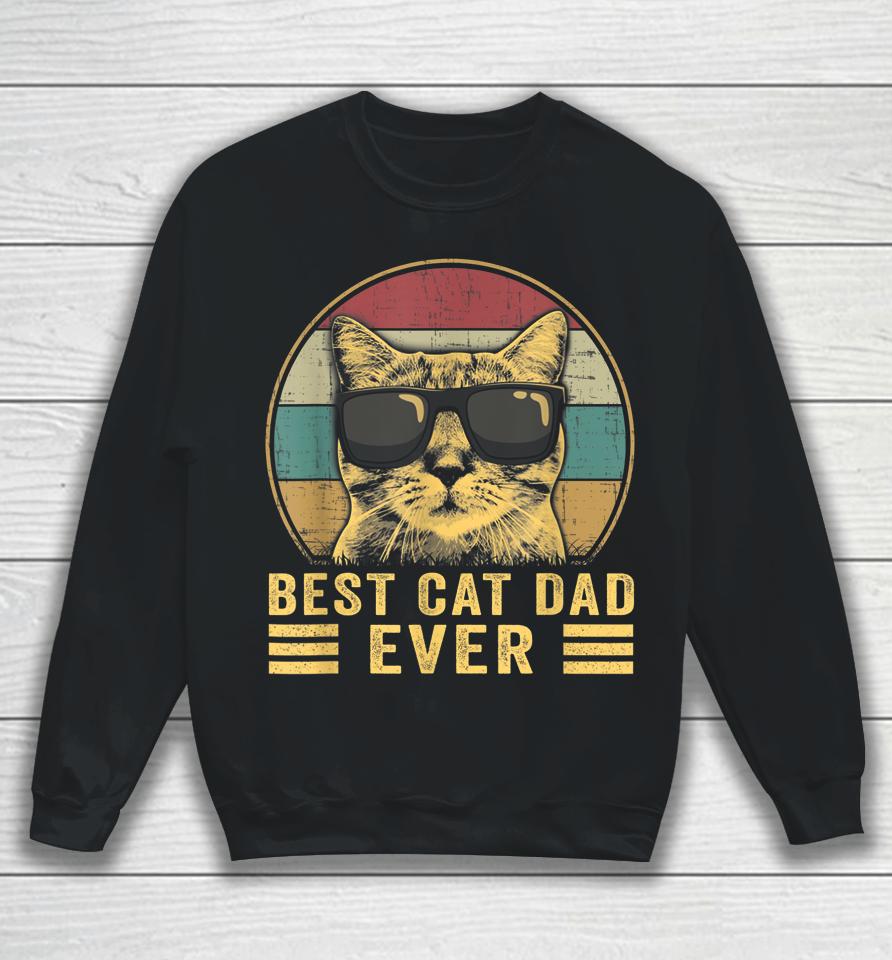 Vintage Best Cat Dad Ever Bump Fit Sweatshirt