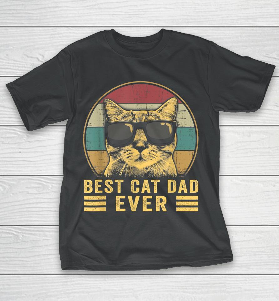 Vintage Best Cat Dad Ever Bump Fit T-Shirt