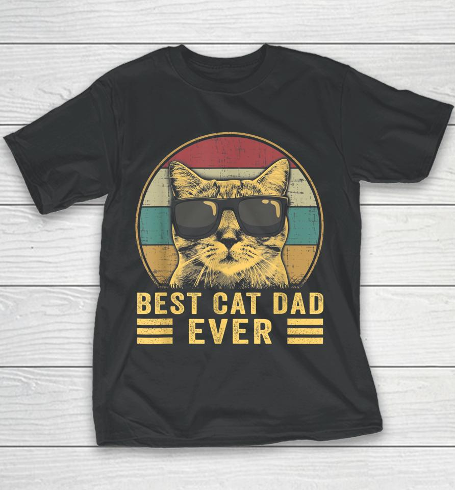 Vintage Best Cat Dad Ever Bump Fit Youth T-Shirt