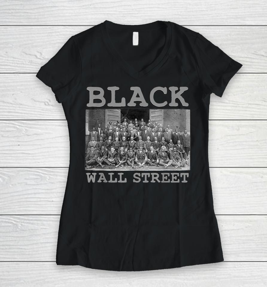 Vintage Black Business Black History Month Black Wall Street Women V-Neck T-Shirt