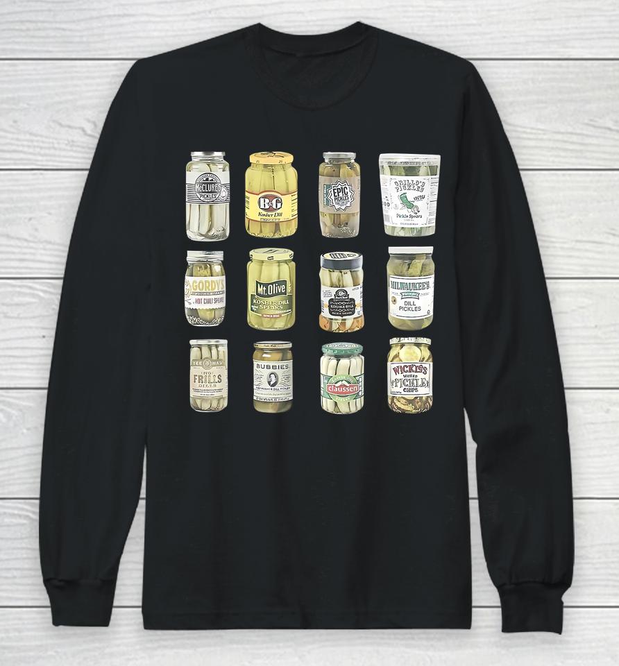 Vintage Canned Pickles Homemade Dill Pickles Gifts For Mom Long Sleeve T-Shirt