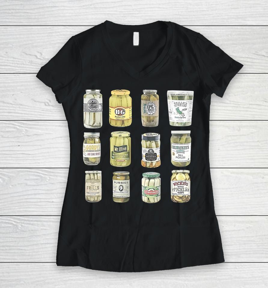 Vintage Canned Pickles Homemade Dill Pickles Gifts For Mom Women V-Neck T-Shirt