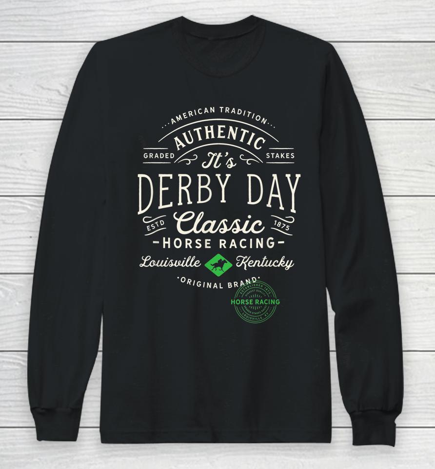 Vintage Derby Day Louisville Kentucky Horse Racing Long Sleeve T-Shirt