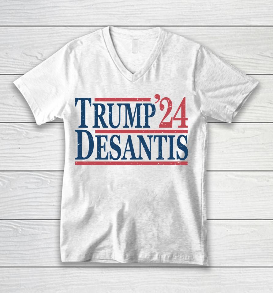 Vintage Donald Trump Ron Desantis 2024 Unisex V-Neck T-Shirt
